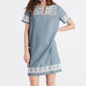 Madewell Denim Chambray embroidered dress tunic, size XXS juniors